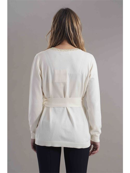 Cardigan con borchie Love To Love by Gai Mattiolo | LV2046PANNA